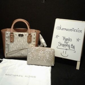 MICHAEL KORS Sandrine Stud Bag & Wristlet NWT